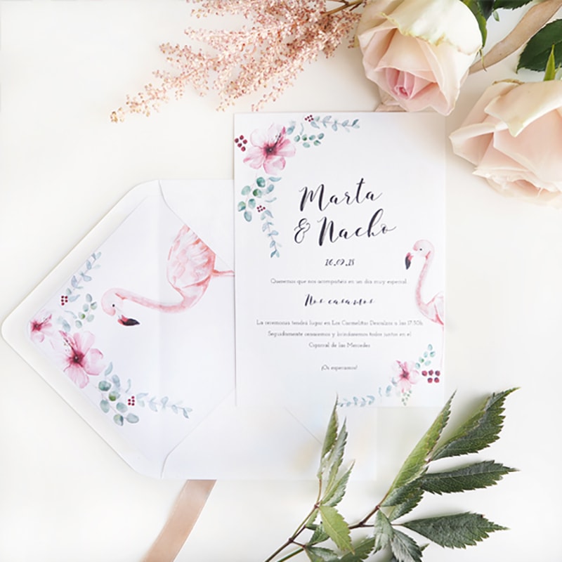 Papelerías de bodas tropicales