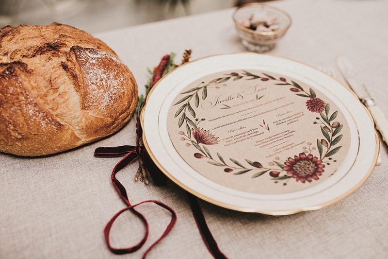 papelería bonita para bodas de otoño