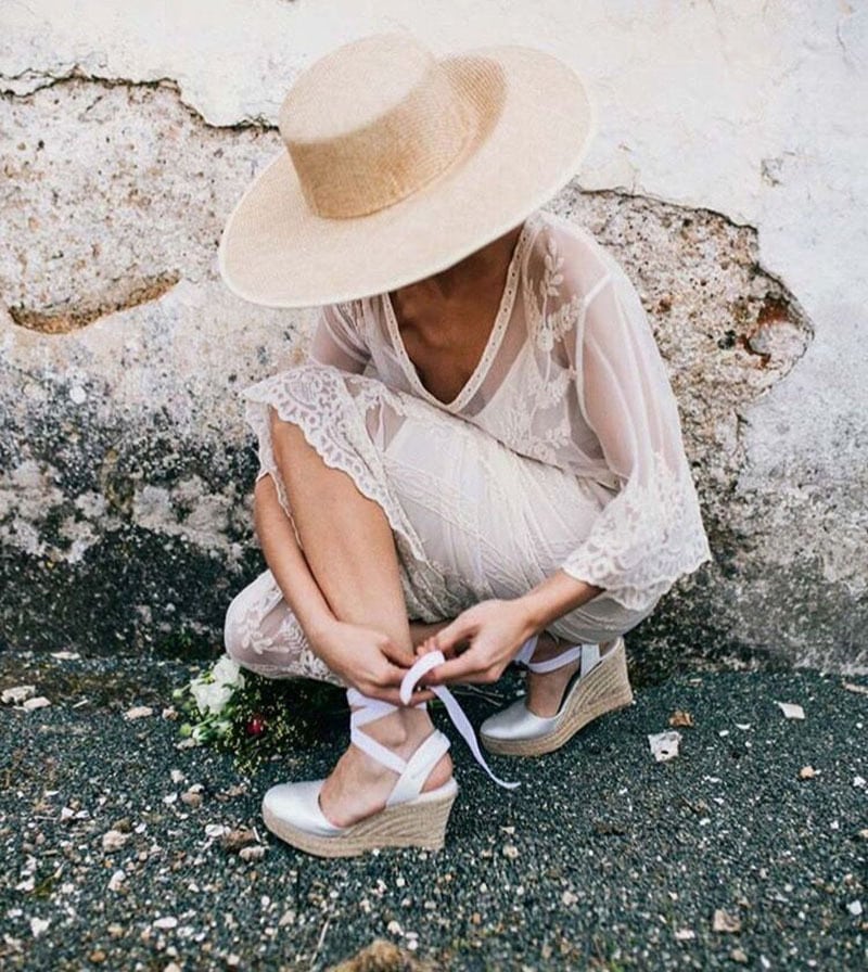 Zapatos de cuña para novia