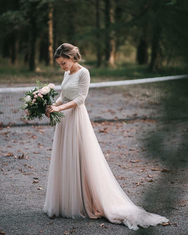 Falda rosa cuarzo novia-Love Lovely